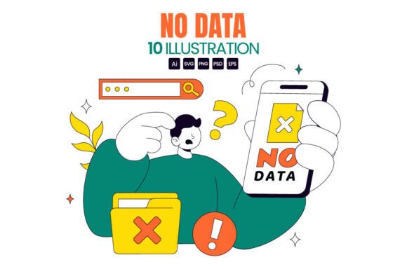 10 No Data Vector Illustration