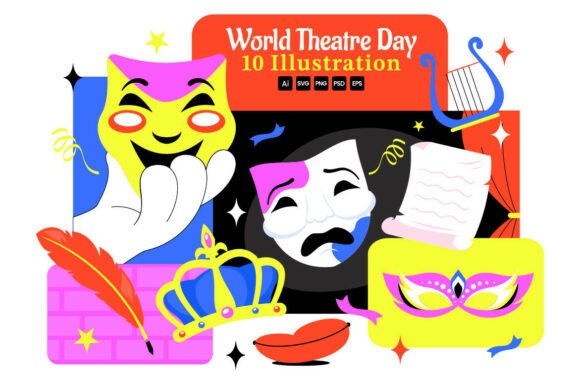 10 World Theatre Day Illustrations: Graphics for Brand Storytelling