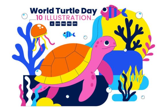 10 World Turtle Day Illustration: Graphics & Illustrations