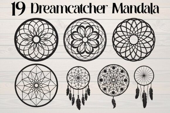 19 Dreamcatcher Mandala Designs: Graphics for Crafts