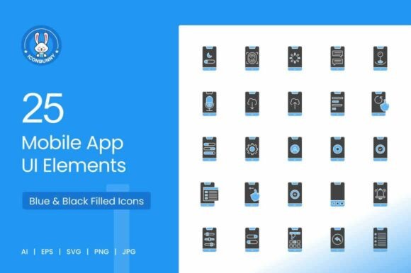 25 Mobile App UI Elements Icons: Clean Graphics & Icons for Crafters