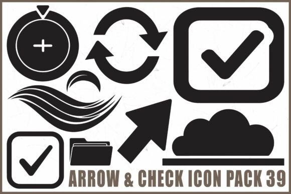Arrow Check Black Icon Pack: Graphics for Crafts & Real-World Design