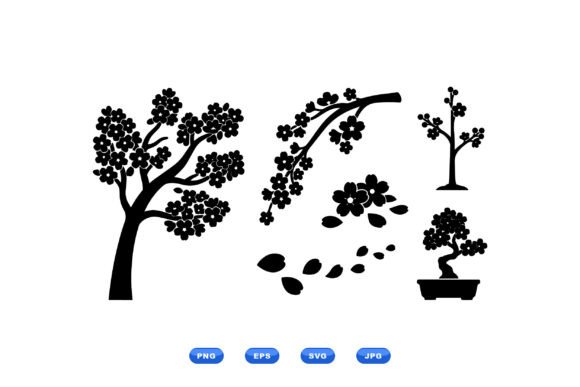 Cherry Blossom SVG Clipart for Crafts & Graphics
