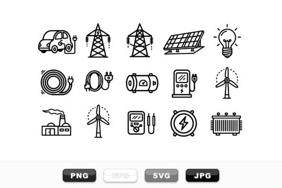 Clean Energy Icon Set: Graphics for Crafts