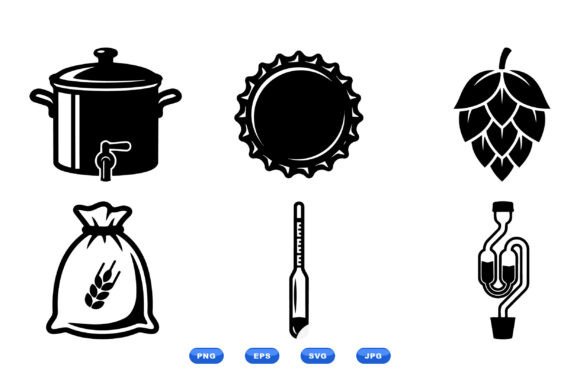 Craft Brew Icon Vector Set: Graphics & Illustrations for Local Brands