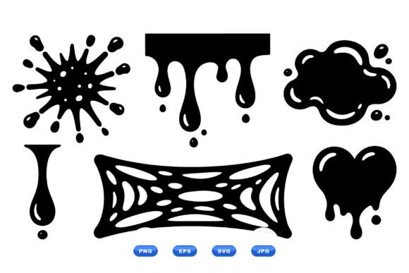 Dripping Ink Vector Clipart Pack