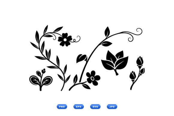 Elegant Floral SVG Elements: Graphics for Crafts & Branding