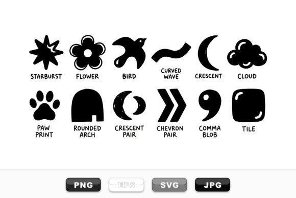 Fun Minimalist Shape Clipart Set: Graphics for Crafts & Creative Brands