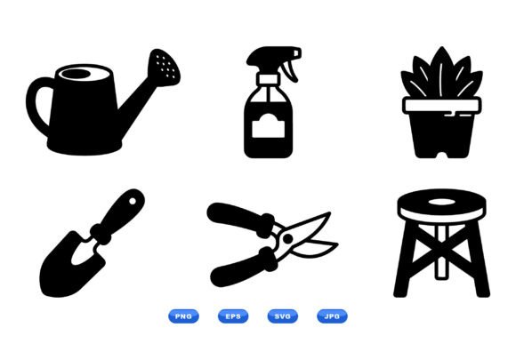 Gardening Icons Vector Set: Minimalist Graphics & Icons