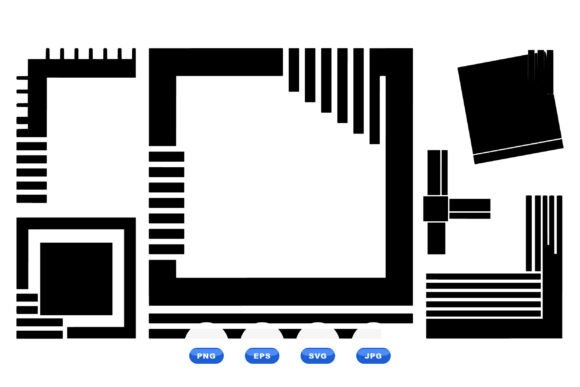 Geometric Corner Frame SVG: Minimalist Graphics for Crafts & Content