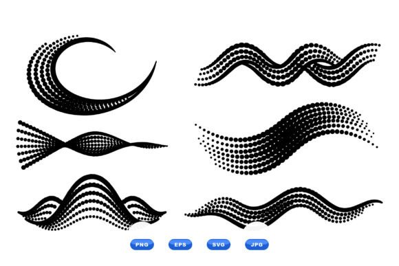 Halftone Wave Vector Elements: Graphics for Crafts & Creative Sellers