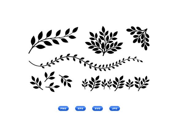 Leaf Foliage SVG Elements: Minimal Botanical Graphics for Crafts & Branding