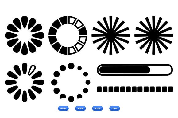 Minimal Loader Icon Design Set: Graphics for Crafts & Clean Web Publishing