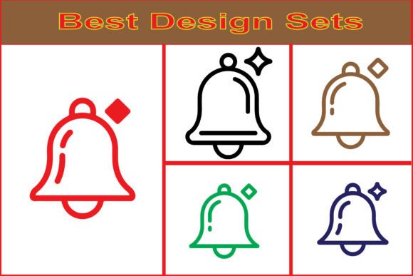 Notification Bell Icon Vector Design Set