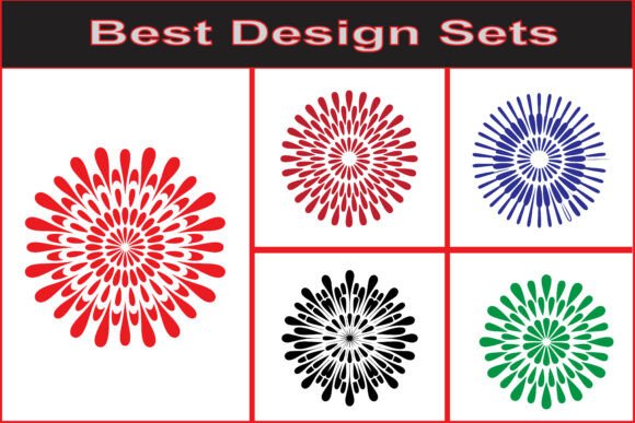 Radial Flower Burst Pattern Vector Pack: Graphics & Illustrations
