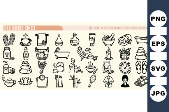 Relaxing Spa Wellness Icon Pack: Graphics for Crafts Brands