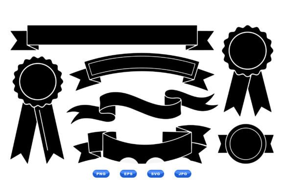 Ribbon Badge Label Clipart Set: Graphics for Crafts