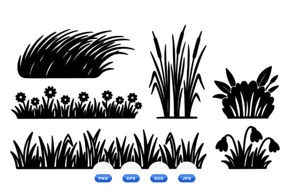 Spring Grass and Meadow Clipart: Graphics for Crafts & Digital Sellers