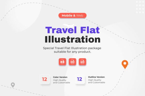 Travel Icons: Clean, Craft-Ready Illustrations for Real Embroidery Work