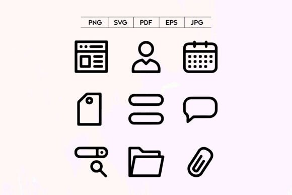 UI Interface Basic Web Elements Icons: Graphics & Icons
