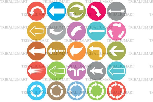 Vibrant Circular Arrow Icons: Graphics & Icons Bundle