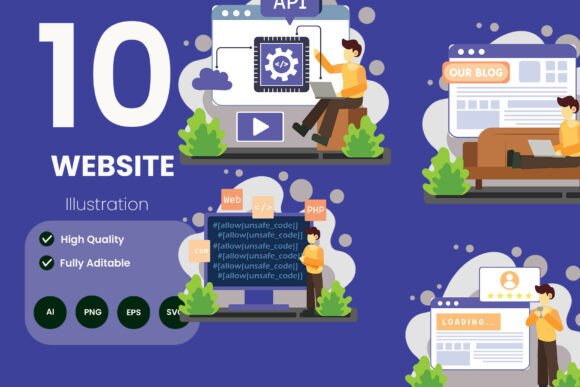 Website Programmer Illustration Pack