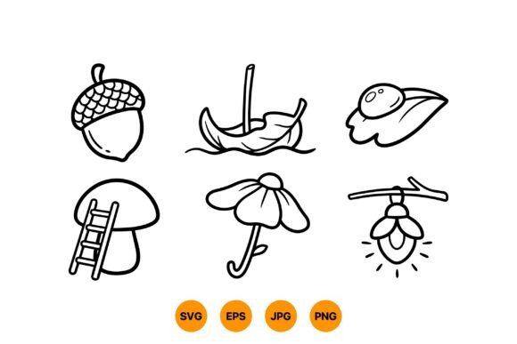 Whimsical Forest Doodle Pack: Graphics & Illustrations for Playful Editorial Design
